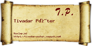 Tivadar Péter névjegykártya