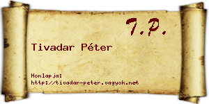 Tivadar Péter névjegykártya